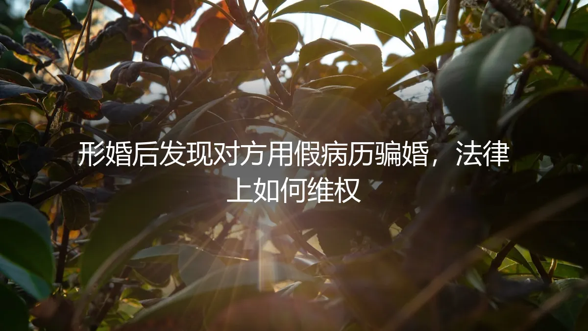 形婚后发现对方用假病历骗婚，法律上如何维权？