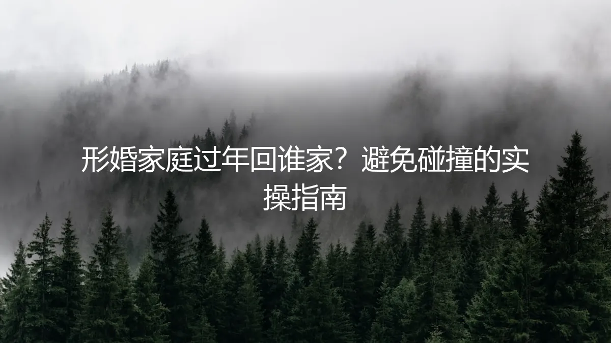 形婚家庭过年回谁家？一份避免碰撞的实操指南