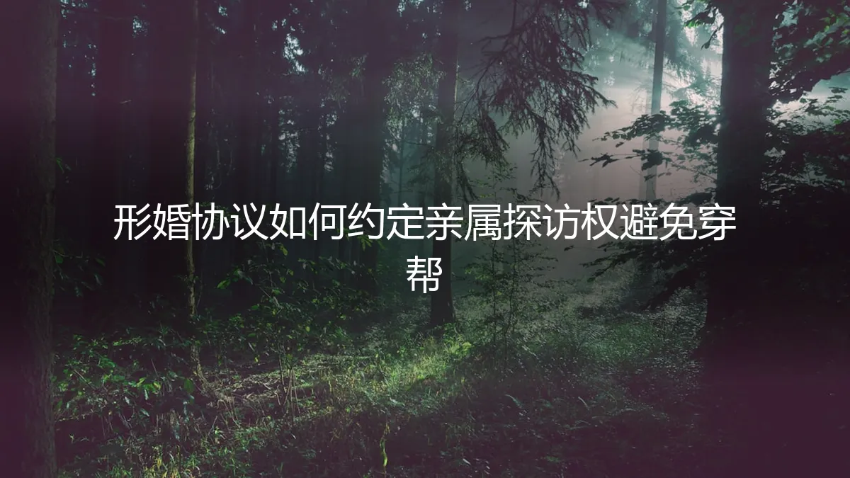 形婚协议中亲属探访权的核心条款：如何周密约定避免“穿帮”风险