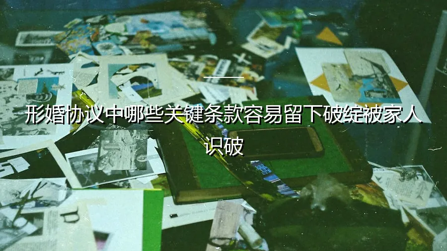 形婚协议中哪些关键条款容易留下破绽被家人识破？资深专家深度解析