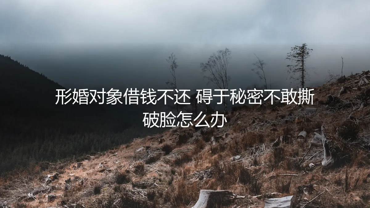 形婚对象借钱不还，碍于秘密不敢撕破脸怎么办？