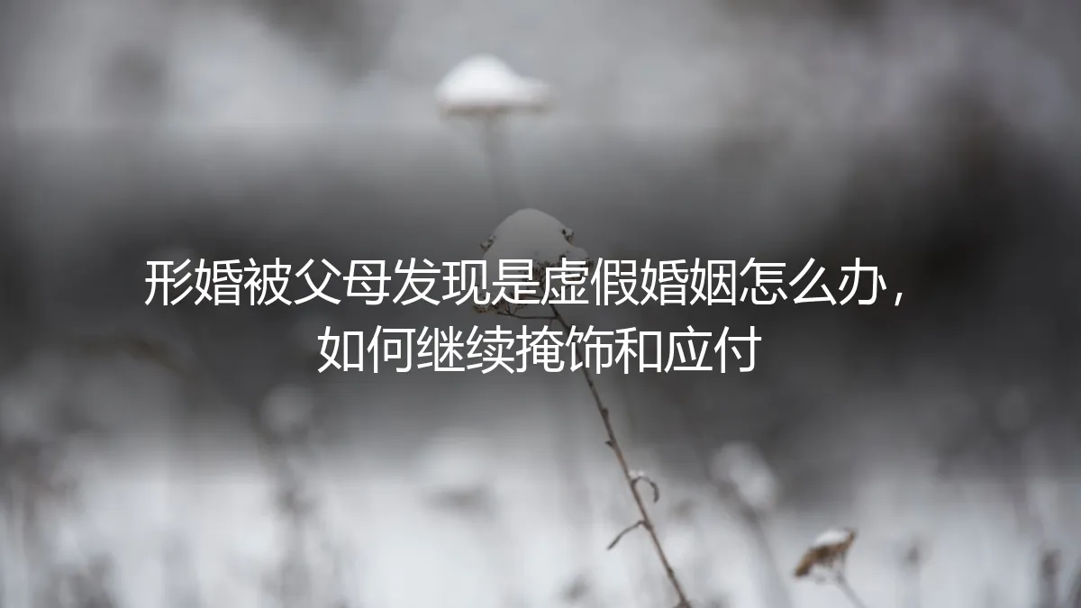 形婚被父母识破后如何应对：从危机处理到长期平衡的深度指南
