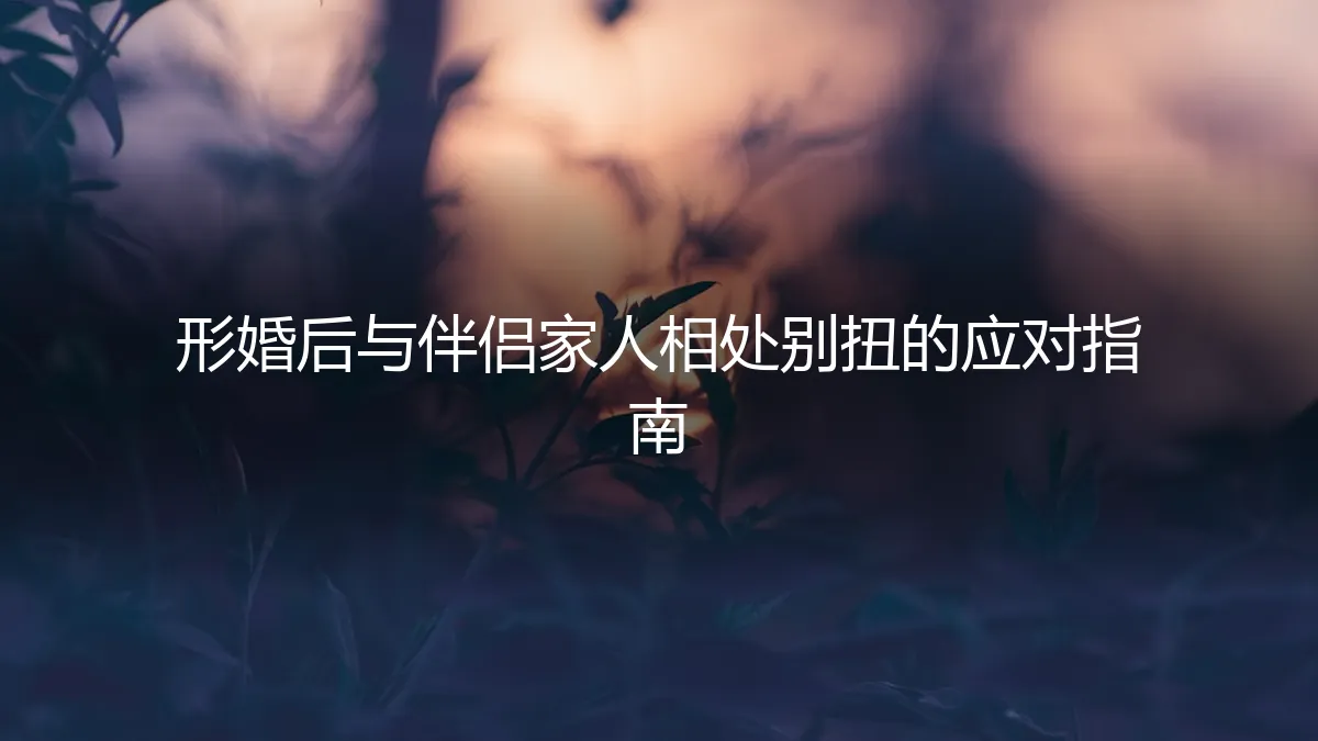 形婚后与伴侣家人相处别扭？一份专业应对指南与心理调适策略