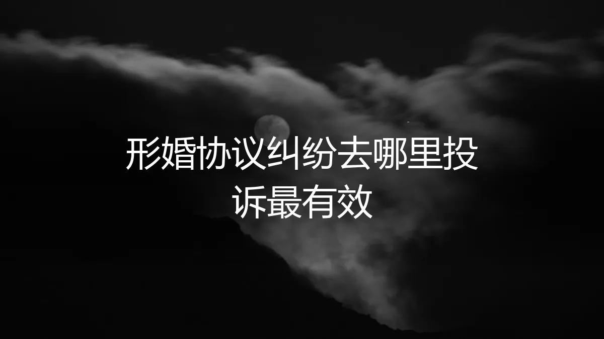 形婚协议纠纷去哪里投诉最有效？资深专家详解维权路径与法律盲区