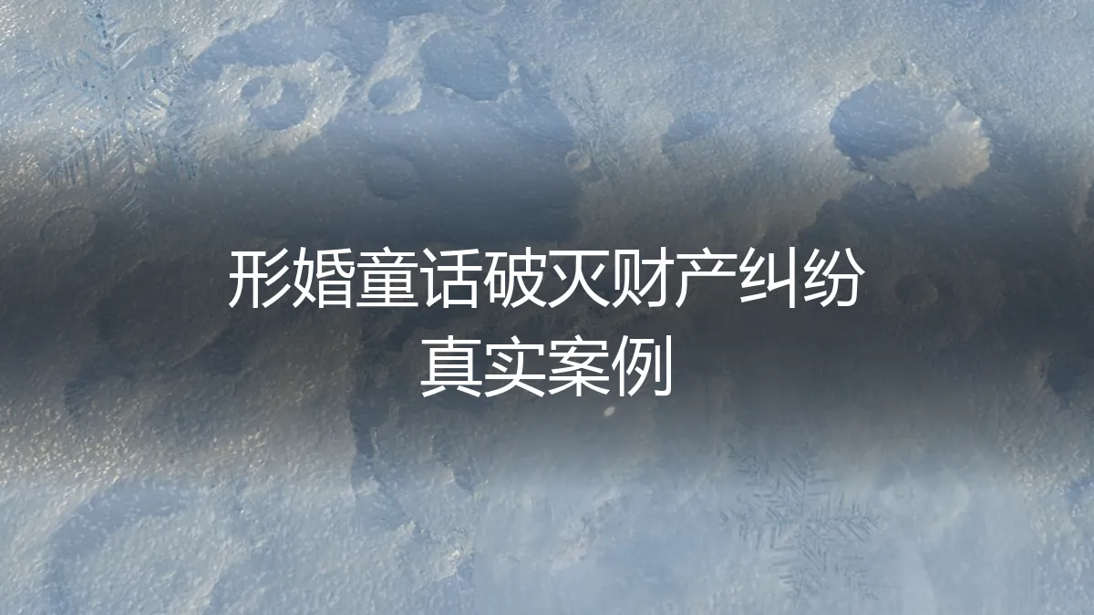 形婚童话破灭：一场财产纠纷背后的真实困境与破局之道