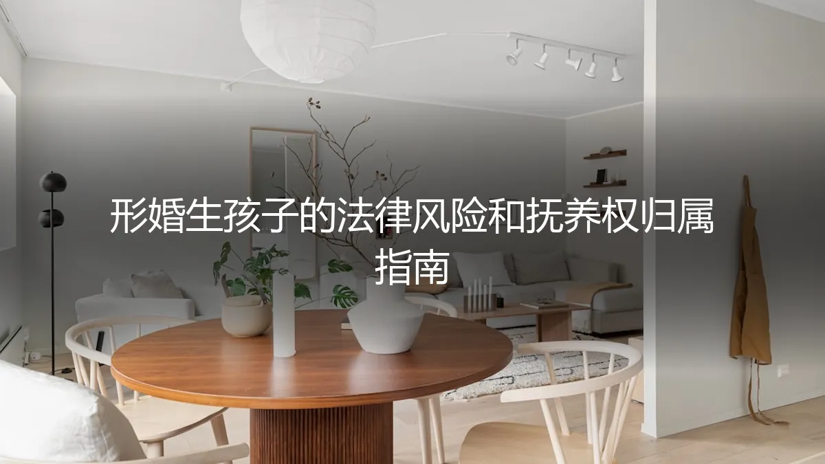 形婚生孩子的法律风险与抚养权归属：一份保姆级实操避坑指南