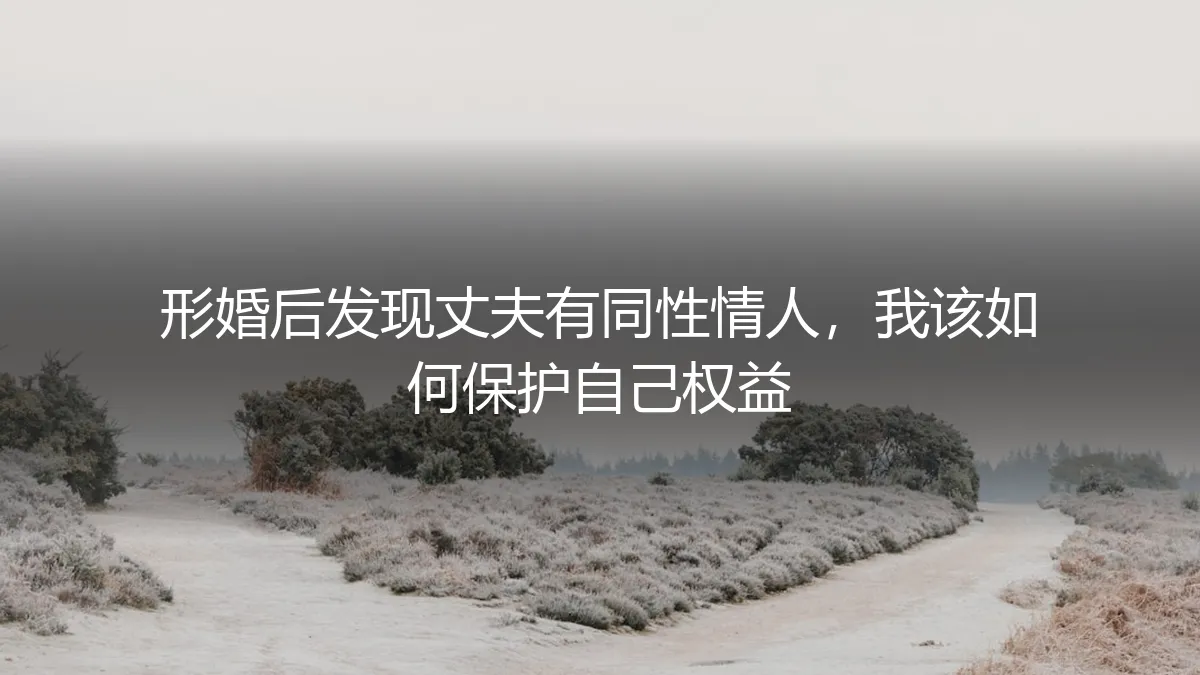 形婚后发现丈夫有同性情人，如何紧急止损并保护自身权益？