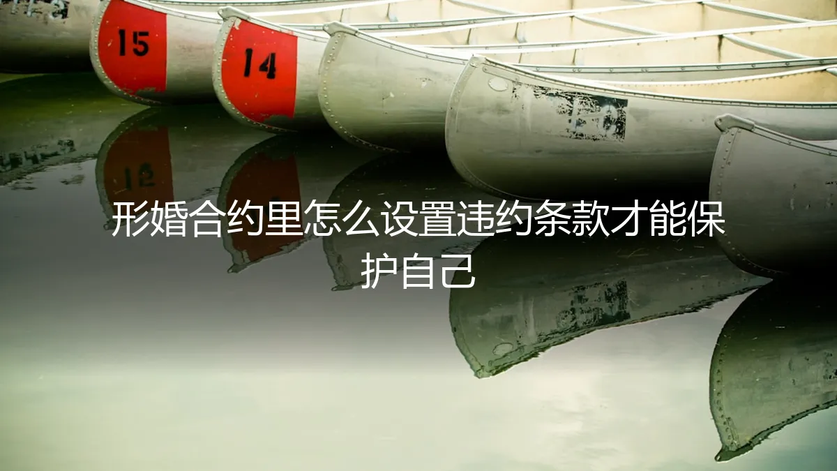 形婚合约违约条款保姆级设置指南：如何筑起法律防火墙保护自己