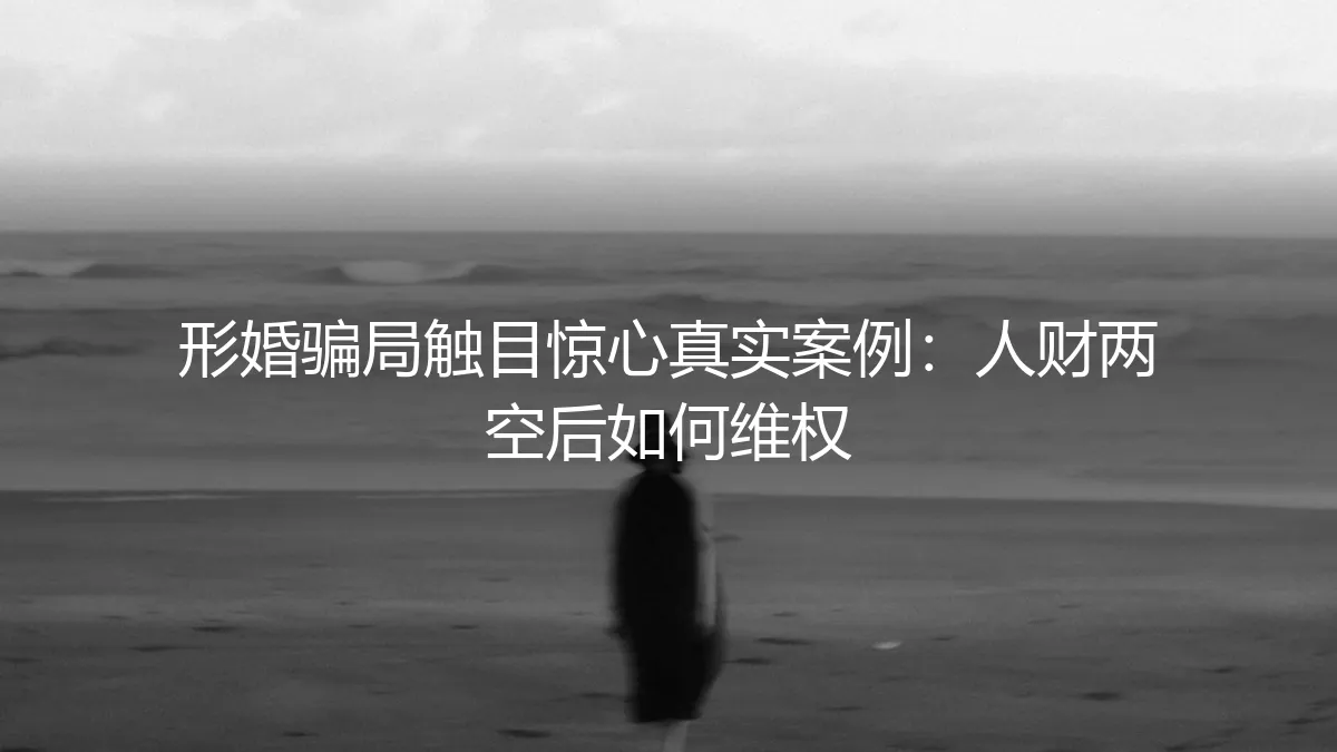 形婚骗局触目惊心真实案例：人财两空后如何维权