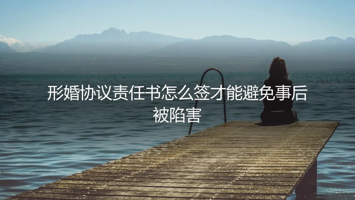 形婚协议责任书怎么签？保姆级实操指南，避免事后被陷害
