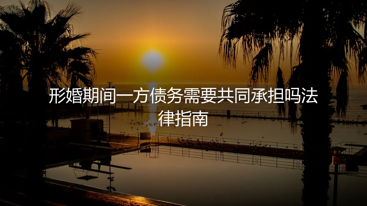形婚期间一方债务需要共同承担吗？法律风险与实操避坑指南