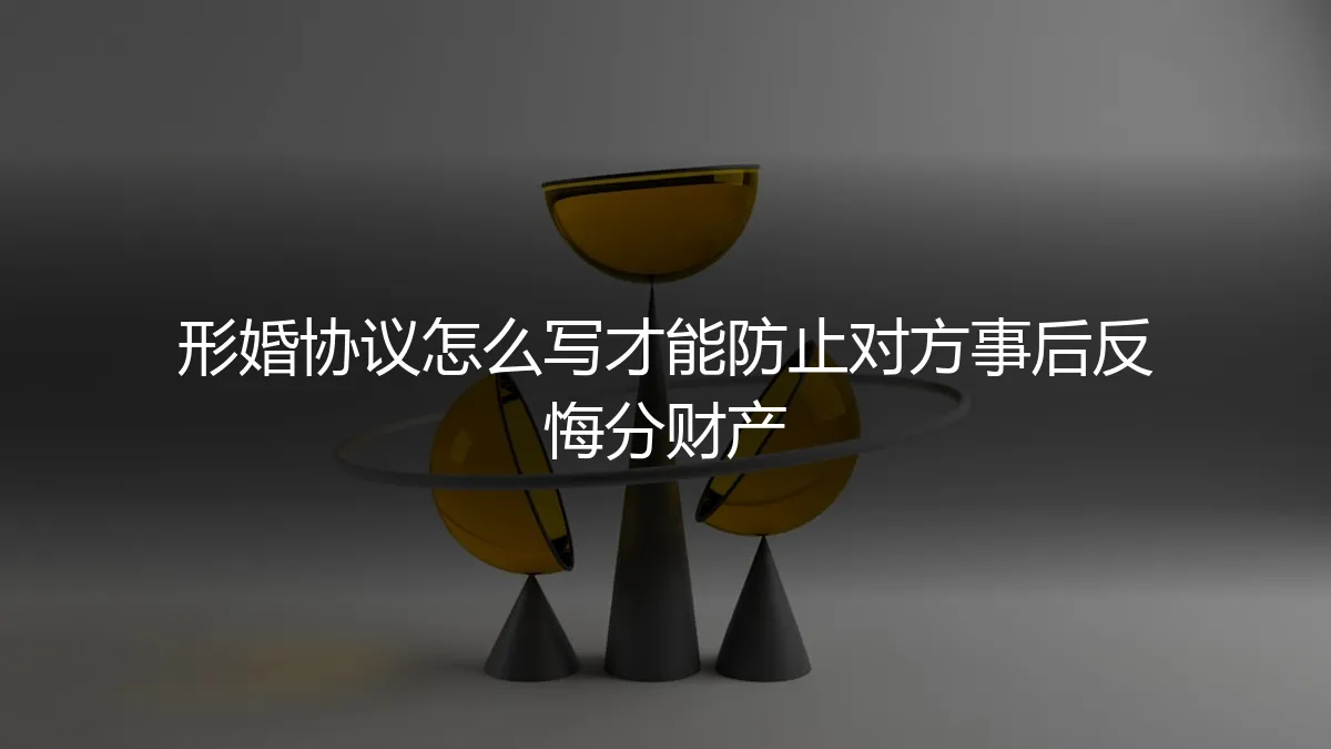 形婚协议怎么写才能防止对方事后反悔分财产？保姆级避坑指南