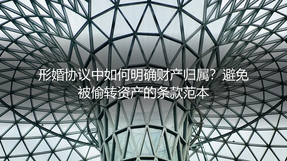 形婚协议中如何明确财产归属？避免被偷转资产的条款范本