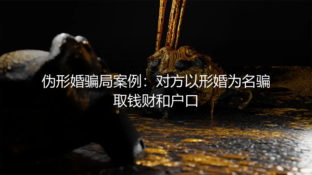 伪形婚骗局深度剖析：当“形婚”成为骗取钱财与户口的陷阱