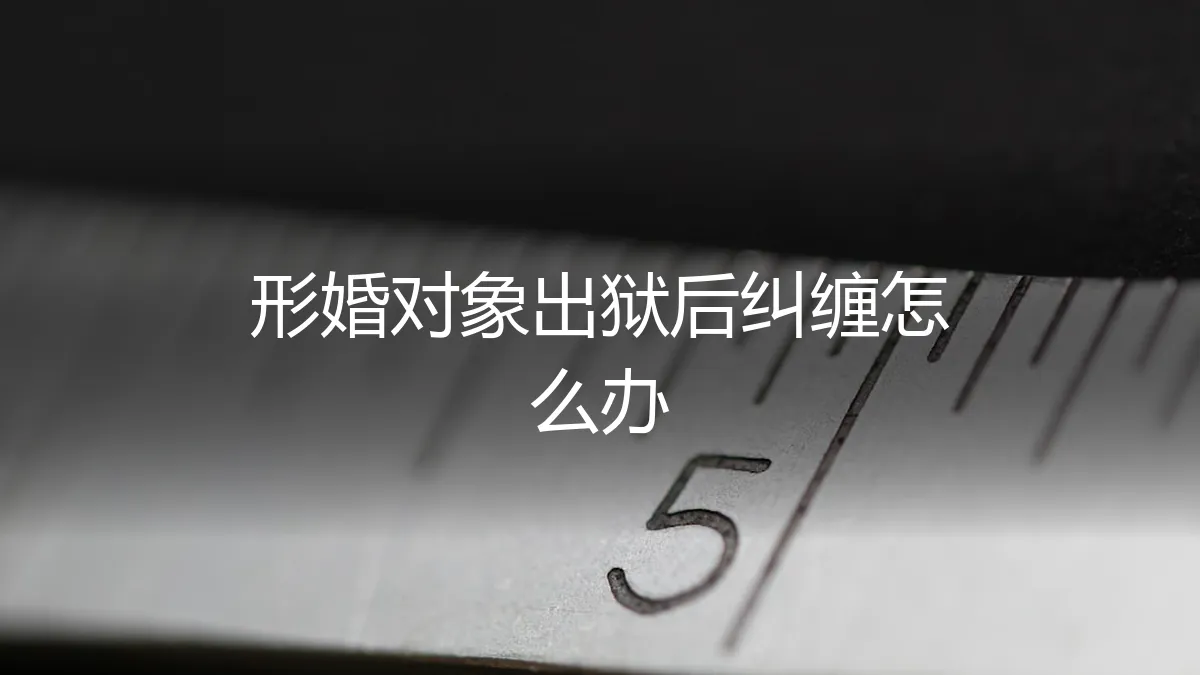 形婚对象出狱后纠缠不休：法律、情感与安全应对全攻略