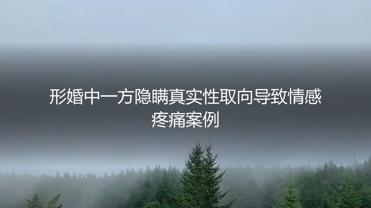 形婚背后的隐秘伤痛：当一方隐瞒真实性取向，情感疼痛如何蔓延？