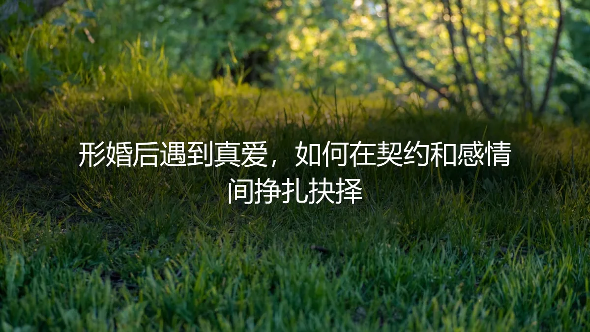 契约之下，心动之后：当形婚生活闯入真爱