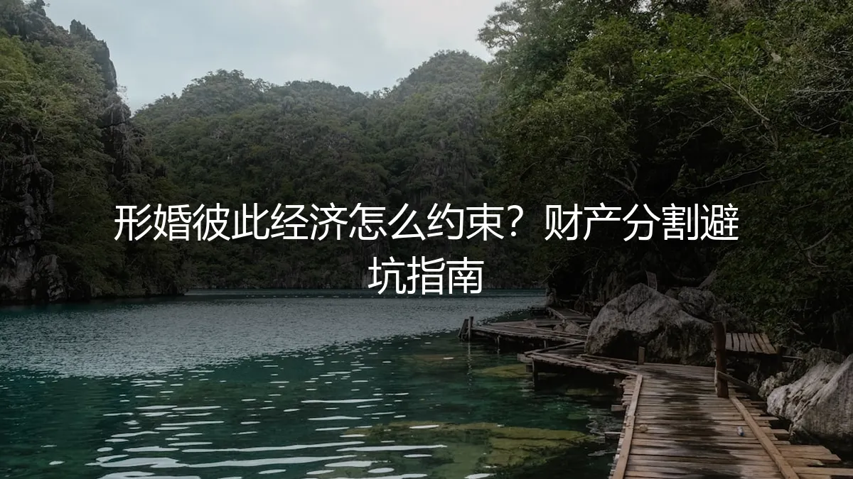 形婚彼此经济怎么约束？财产分割避坑指南