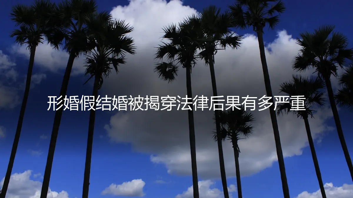 形婚假结婚被揭穿：法律后果有多严重？