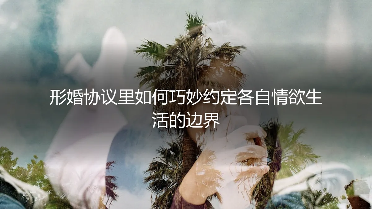 形婚协议中，如何巧妙且严谨地约定各自情感与性生活的边界？
