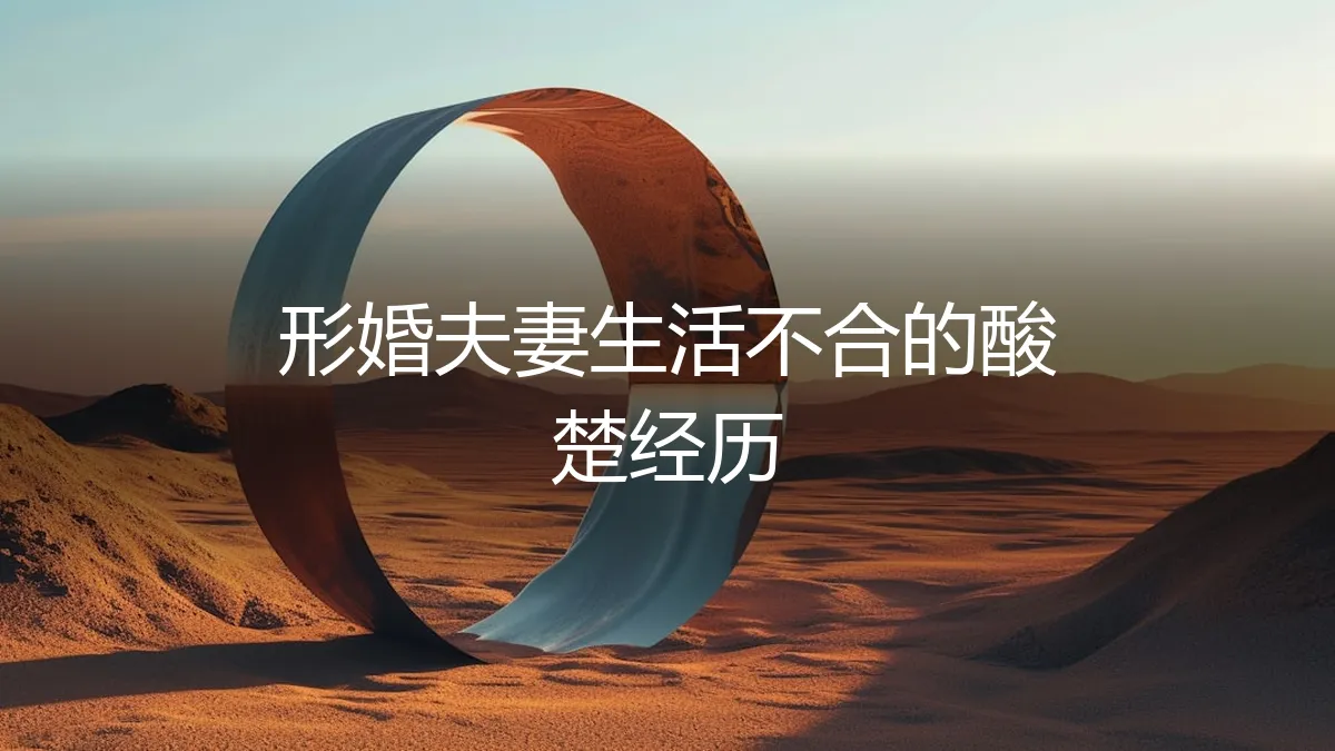 形婚夫妻生活不合的酸楚：当契约关系遭遇现实摩擦