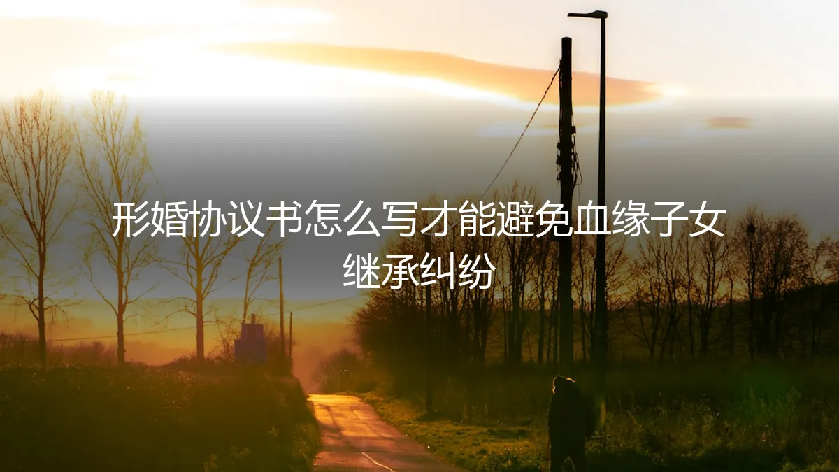 形婚协议书怎么写？保姆级指南，彻底避免血缘子女继承纠纷