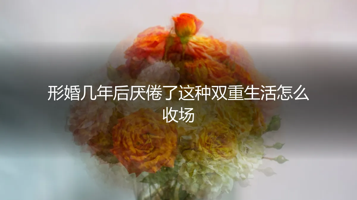 形婚五年，我在一场暴雨中按下了暂停键