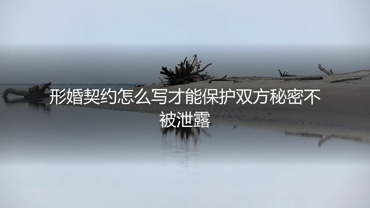形婚契约怎么写？保姆级指南：用法律文书守护双方秘密