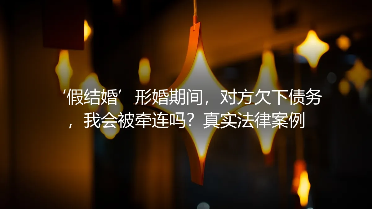 形婚期间，对方欠下债务，我会被牵连吗？一个真实法律案例的深度剖析