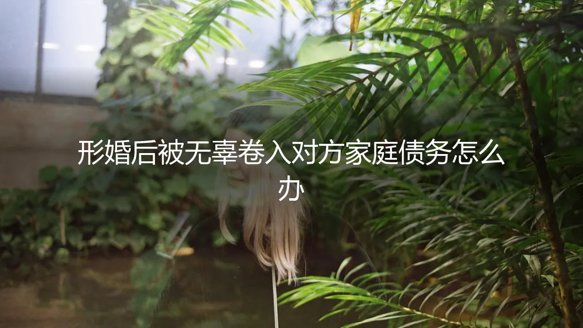 形婚后被无辜卷入对方家庭债务，如何自救与破局？