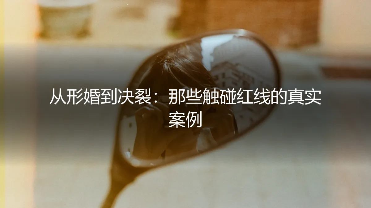 从形婚到决裂：那些触碰红线的真实案例剖析