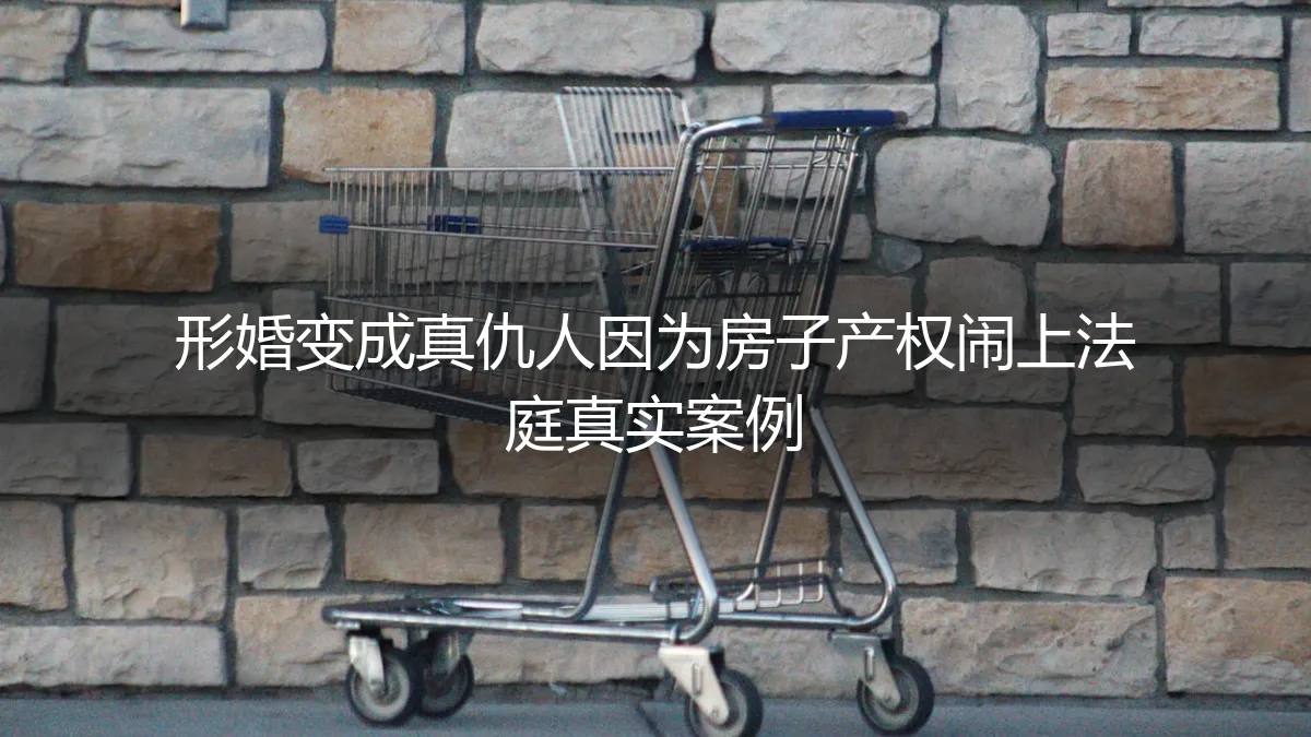 形婚变真仇人：一套房产如何让昔日盟友对簿公堂？
