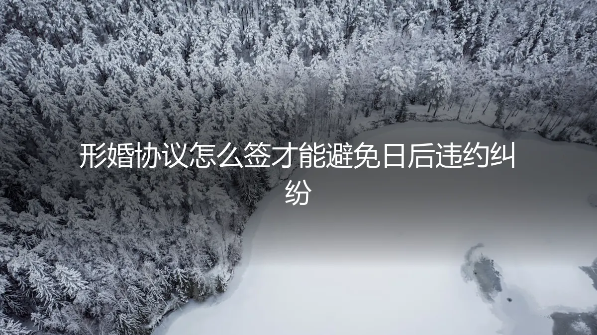 形婚协议保姆级避坑指南：这样签，才能彻底避免日后违约纠纷