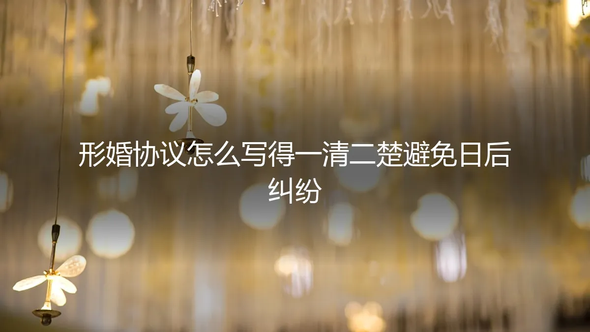 形婚协议保姆级实操指南：如何写得一清二楚，彻底避免日后纠纷