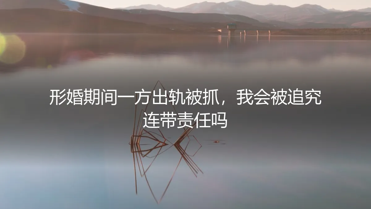 形婚期间一方出轨被抓，我会被追究连带责任吗？法律与现实的深度剖析