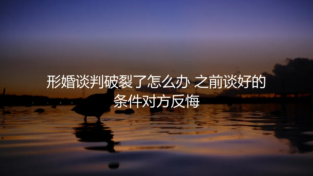 形婚谈判破裂，对方反悔怎么办？从危机中重建协议与信任的实战指南