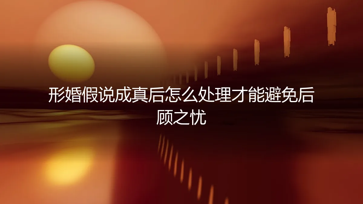 形婚“假戏真做”后的危机处理指南：如何厘清界限，避免无尽后患