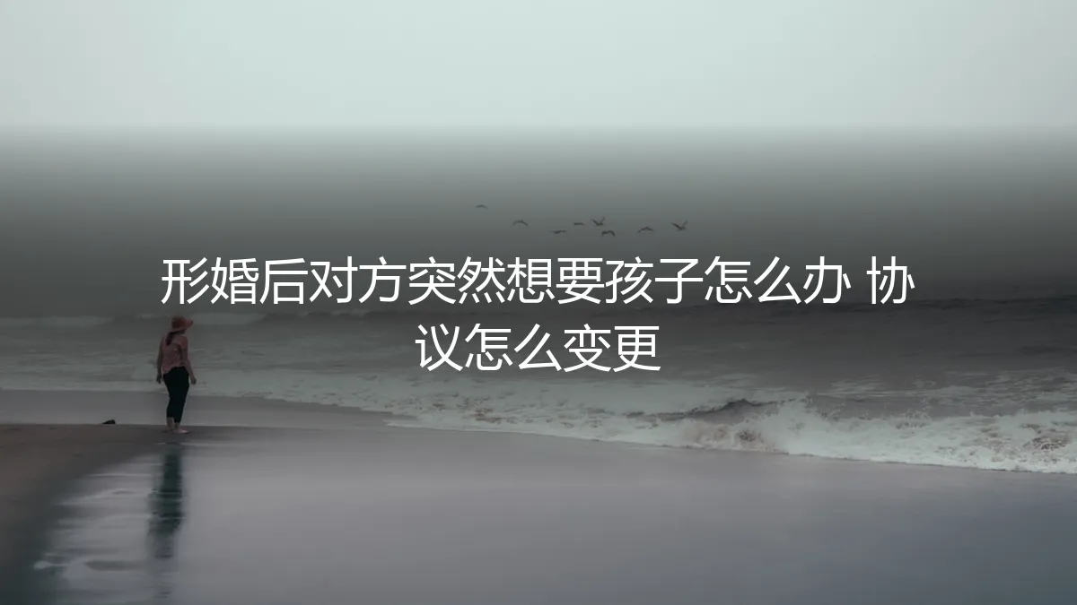 形婚协议后，伴侣突然提出要孩子：如何应对风险与变更协议