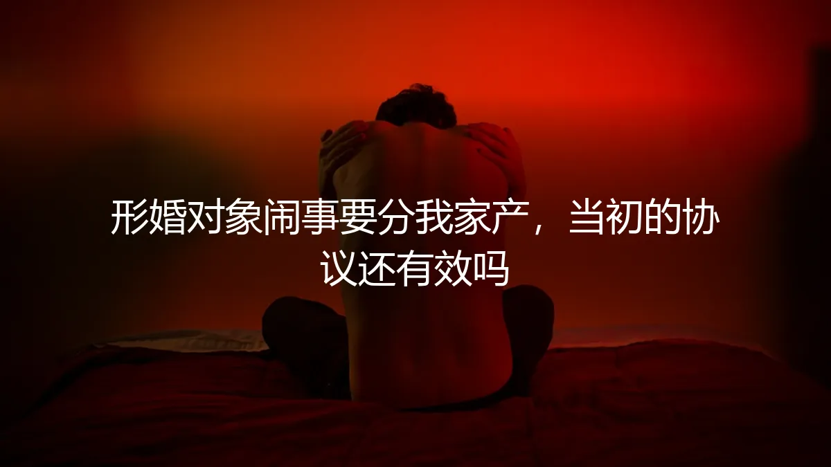 形婚对象闹事要分家产，当初的协议还有效吗？深度解析风险与应对