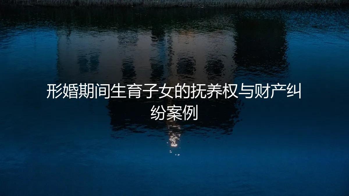 形婚生子：当“合作育儿”遭遇抚养权与财产的残酷分割