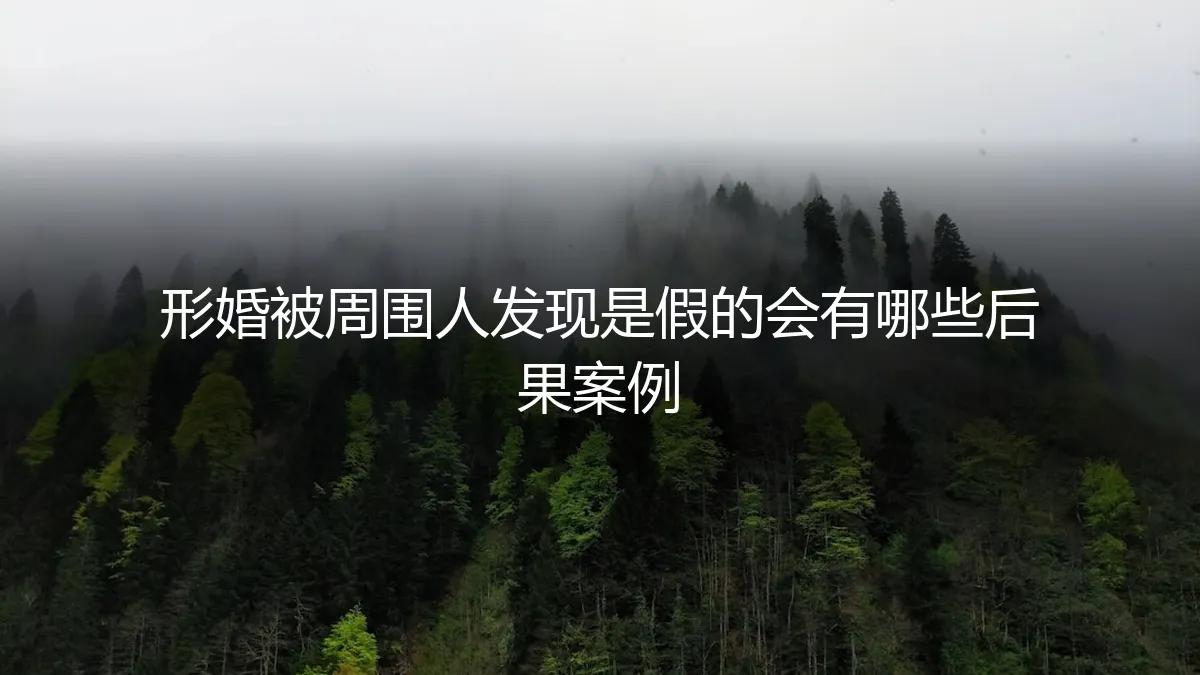形婚“穿帮”危机：当假面被揭穿，生活将面临哪些真实风暴？