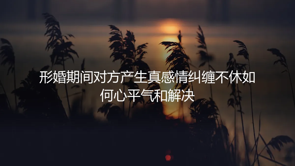 形婚困局：当“合约伴侣”动了真情，如何理性切割与自保？