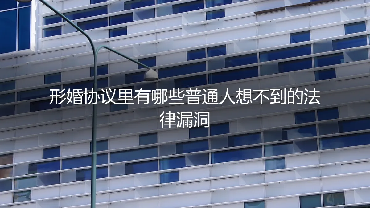 形婚协议深度解析：那些普通人极易忽略的致命法律漏洞