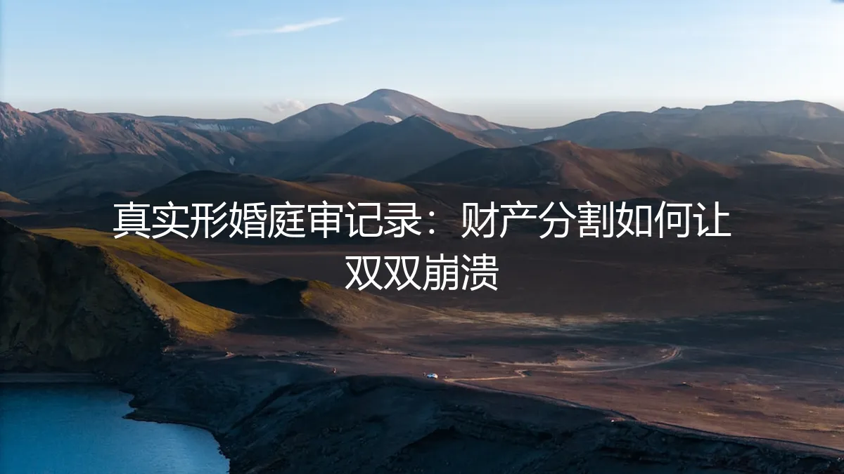 真实形婚庭审记录：财产分割如何让双双崩溃