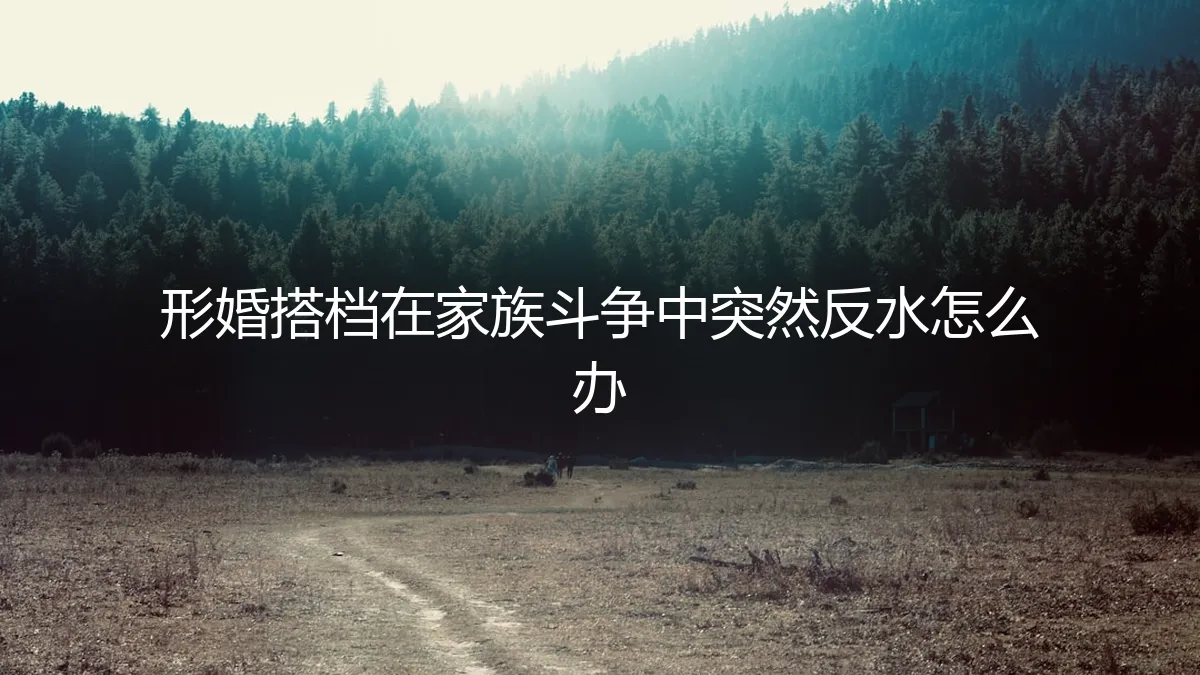 形婚搭档在家族斗争中突然反水：如何应对与化解危机