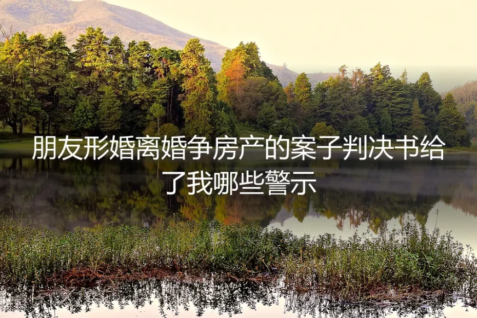 朋友形婚离婚争房产:一纸判决书背后的三大警示与避坑指南