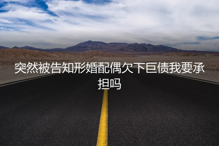 形婚配偶突然欠下巨债,我需承担连带责任吗?一个真实案例的深度剖析