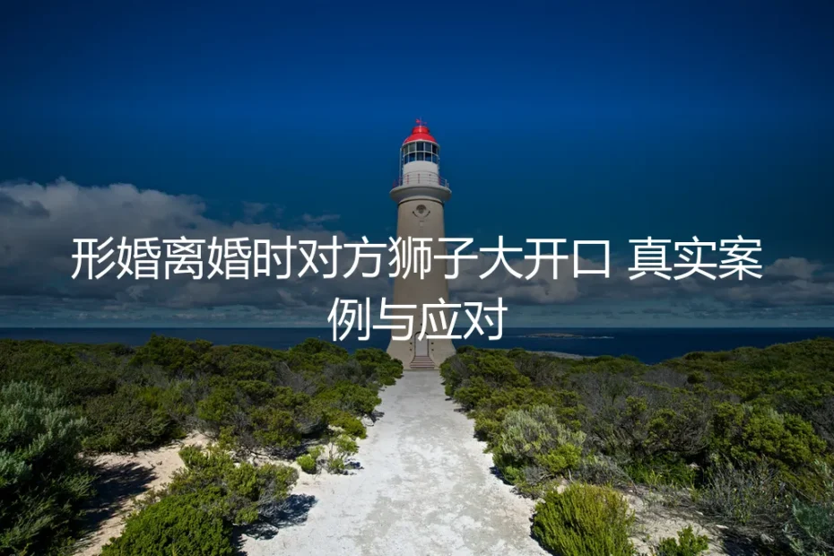 形婚离婚时对方狮子大开口:一个真实案例的深度剖析与应对策略