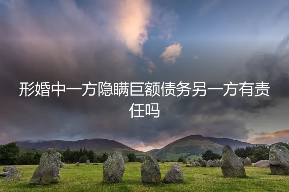 形婚中,一方隐瞒巨额债务,另一方需要承担吗?