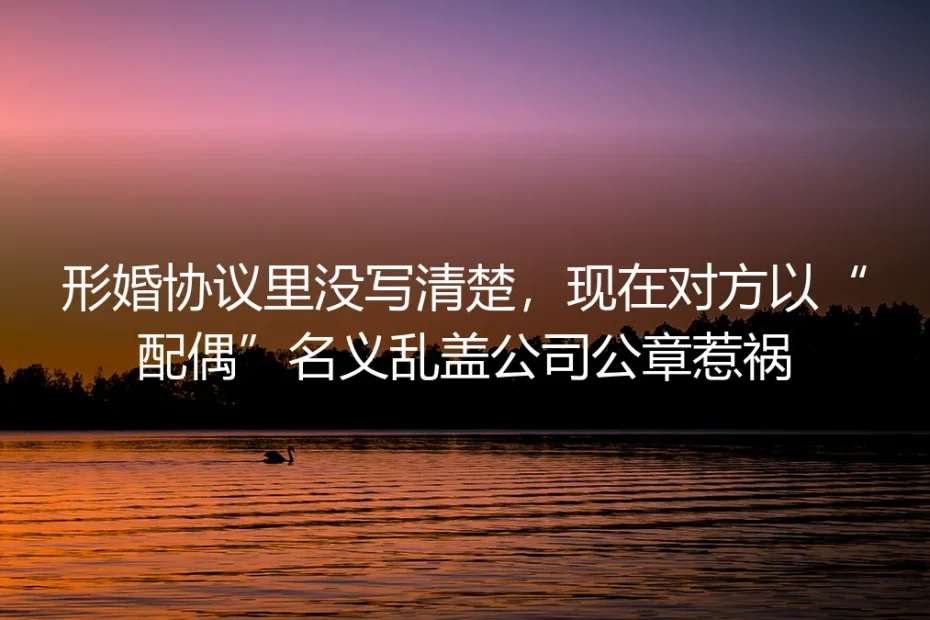 形婚协议漏洞:当“配偶”乱盖公章,你的财产与法律风险如何规避?